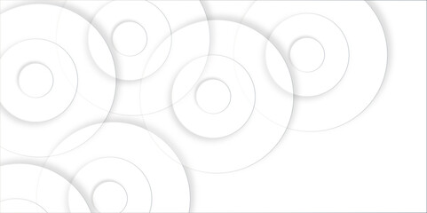 Abstract white geometric overlapping circle background with shadow. Vector circles template vector design. white background texture, Xmas, backdrop, lights, wallpaper design.	