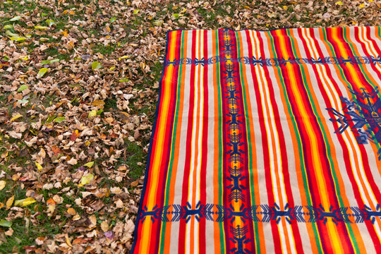 Fall wool Picnic blanket ground Grass nobody 