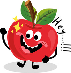 Illustration of Apples with Various Expressionsv