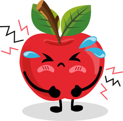 Illustration of Apples with Various Expressions