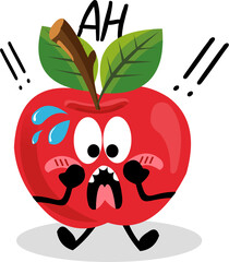 Illustration of Apples with Various Expressions