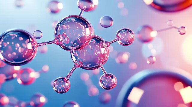 molecule or atom, Abstract structure for Science or medical background, 3d illustration, science, atom, abstract, chemistry, structure, blue, chemical, background
