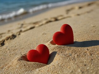 Fototapeta premium heart on the sand