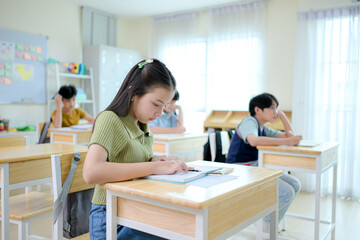 STEM lesson, Teacher and students in mathematics classroom