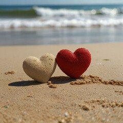 Fototapeta premium heart on the beach