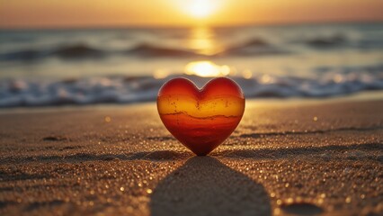 Fototapeta premium heart on the beach