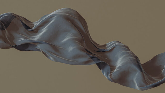 Elegant cloth billowing in the wind against a muted background