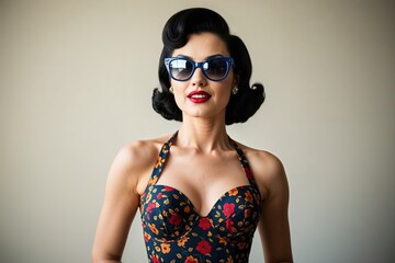 Vintage 1960s Pin-Up Style Women Featuring Trendy Sunglasses Fashion Review