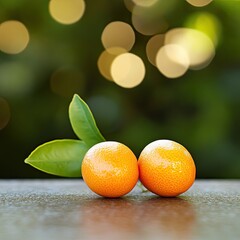 kumquat isolated on summer background