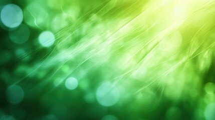 Obraz premium Abstract green bokeh background with organic light patterns
