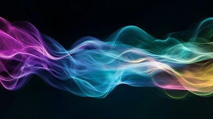 Fototapeta premium Abstract Colorful Waves Flowing Dark Background