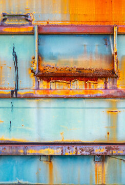 colorful rusty metal fittings