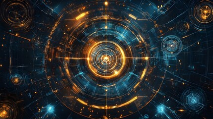 Fototapeta premium Abstract Futuristic Technology Interface Design