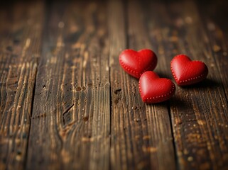 Fototapeta premium red heart on wooden background