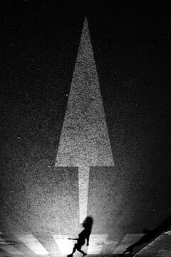 Shadow of a pedestrian