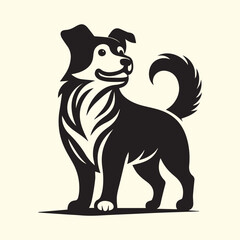 Fototapeta premium dog silhouette vector, dog logo silhouette vector full body