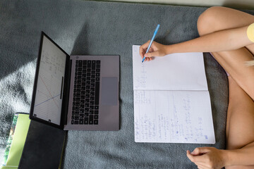 Doing school homework in comfortable conditions