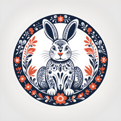 easter illustration with rabbit