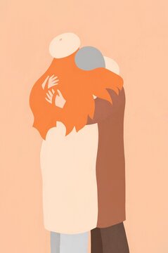 Two Women Embrace