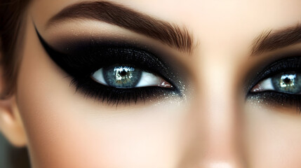 Fototapeta premium Dramatic Smokey Eyes: Makeup Inspiration for Elegant Evening Events