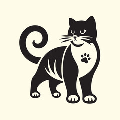 cat silhouette vector, cat logo silhouette vector.