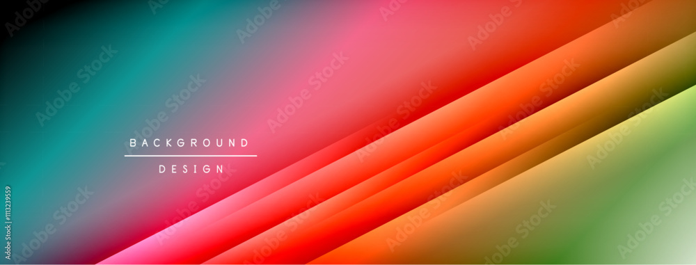 Poster Dynamic shadow lines with gradient colors geometric background