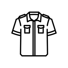 police uniform icon vector, line style icon
