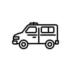 police van icon vector, line style icon