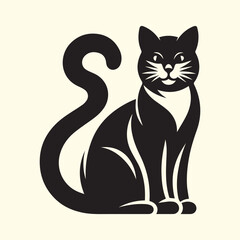 cat silhouette vector, cat logo silhouette vector.
