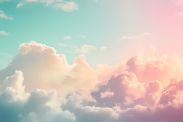 Obraz premium Dreamy Pastel Sky with Soft Clouds and Subtle Gradient