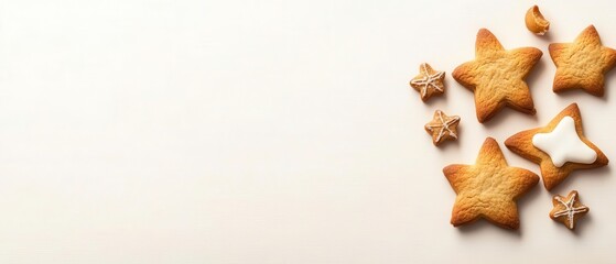 Obraz premium Delicious holiday cookies in star shapes, perfect for festive celebrations