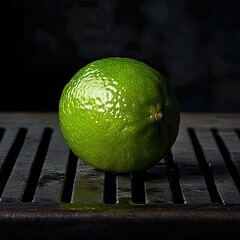 lime isolated on metal background