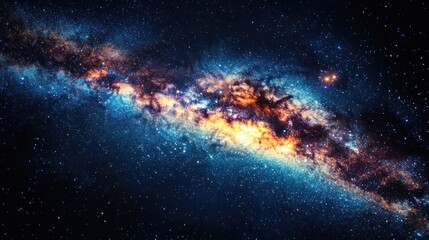 Obraz premium Cosmic Tapestry: A Celestial River of Stars and Nebulae