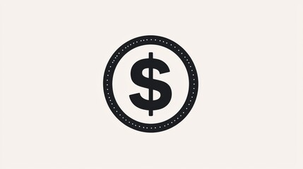 Obraz premium Simple Dollar Sign in Circle Icon