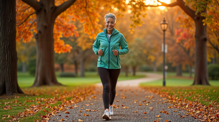 Fototapeta premium action shot of a fit woman 