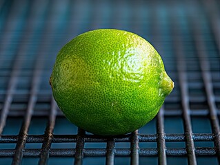 lime isolated on metal background