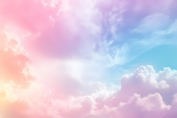 Obraz premium Dreamy Pastel Sky with Soft Clouds and Subtle Gradient