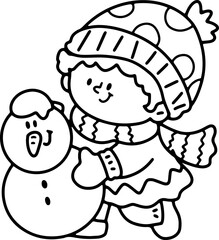 Cute children Christmas Cute hand drawn Elements Illustration cards
