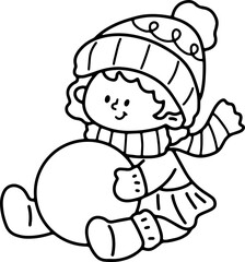 Cute children Christmas Cute hand drawn Elements Illustration cards