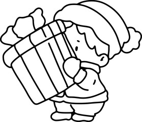 Cute children Christmas Cute hand drawn Elements Illustration cards