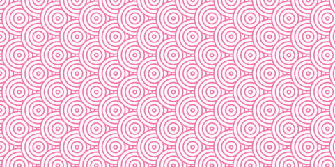 Vector pink overlap overlapping and fabric pattern with waves geometric retro white background. seamless overlap stripe geomatics create retro line pattern background	
