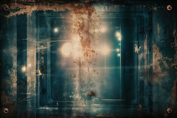 Naklejka premium Grunge-Infused Retro Picture with Atmospheric Light Reflections and Distressed Markings in Worn 8K Widescreen Backdrop