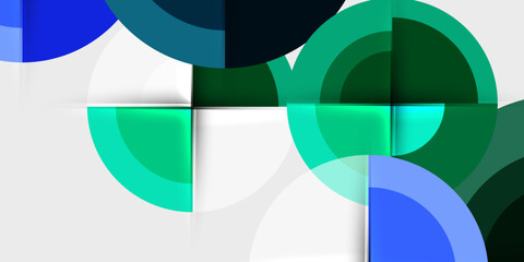 Fototapeta premium Circle and semi circle geometric background. Vector Illustration For Wallpaper, Banner, Background, Card, Book Illustration, landing page