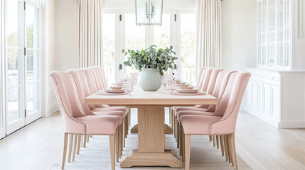 Elegant Pastel Toned Dining Area Design