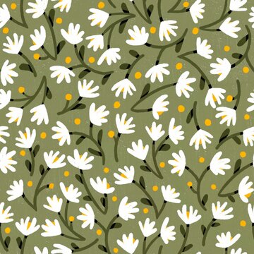 Dainty daisies - green