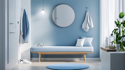 Nordic Inspired Entryway with Shades of Blue