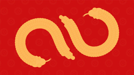 Red festive Year of the snake vector illustration background