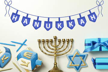 Hanukkah, festive attributes on the table