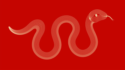 Red festive Year of the snake vector illustration background