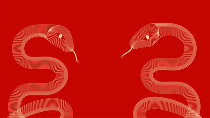 Red festive Year of the snake vector illustration background
